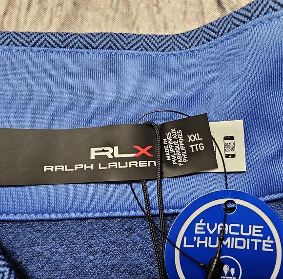 RLX Ralph Lauren Pullover Jacket Men's XXL Blue Herringbone 1/4